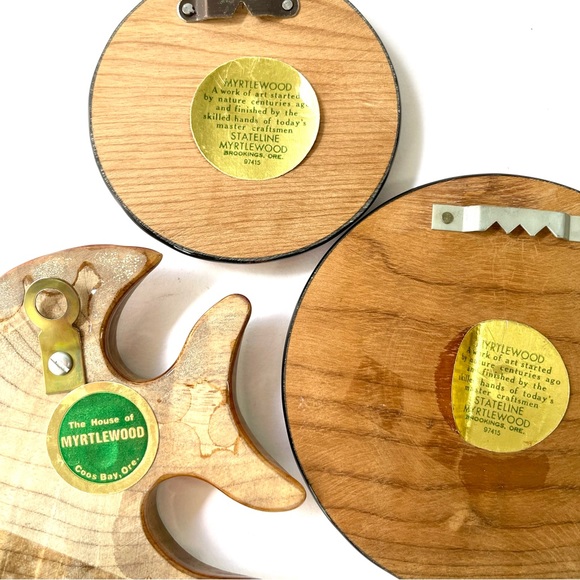 Myrtlewood Oregon Hand Painted Elk Deer Fish Flower Wall Hanging Plaque Decor - Picture 8 of 8